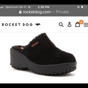NWOT Rocket dog suede black slip on mules new